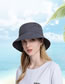 Fashion Navy Blue Nylon Big Brim Bucket Hat