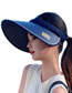 Fashion Navy Blue Plastic Adjustable Large Brim Empty Top Hat