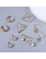 Fashion 1# Alloy Diamond Heart Stud Earrings
