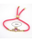 Fashion Pink Bronze Zirconium Crown Heart Heart Bracelet