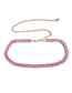 Fashion Pink Alloy Diamond Geometric Chain Waist Chain