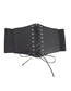 Fashion Black Faux Leather Elasticated Wide Belt