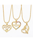 Fashion D Bronze Diamond Letter Mom Heart Necklace