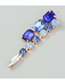 Fashion Blue Geometric Diamond Claw Chain Irregular Drop Earrings