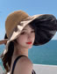 Fashion Khaki Polyester Vinyl Cutout Straw Top Hat