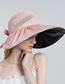 Fashion Pink Polyester Vinyl Big Brim Bow Top Hat