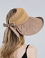 Fashion Khaki Polyester Vinyl Big Brim Bow Top Hat