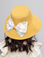 Fashion Turmeric Cotton Print Bow Big Brim Bucket Hat
