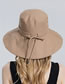 Fashion Khaki Cotton Big Brim Tie Bucket Hat