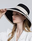 Fashion Beige Polyester Letter Logo Colorblock Big Brim Bucket Hat