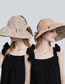 Fashion Double-sided Empty Roof Beige Cotton Polyester Print Reversible Air Top Tie Bucket Hat