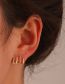 Fashion Silver Color Alloy Diamond Geometric Four Grab Stud Earrings