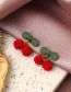 Fashion Red And Green Alloy Geometric Cherry Stud Earrings