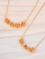 Fashion Gold-2 Copper Bead Drip Oil Letter Mom Necklace