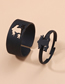 Fashion Black Metal Lacquer Frog Open Ring Set