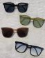 Fashion Inky Black Pc Resin Large Frame Folding Sunglasses