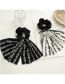 Fashion Alphabet Black Streamers Fabric Print Ribbon Pleated Hair Tie