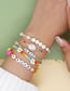 Fashion C-b210023p Alloy Alphabet Beads Geometric Beaded Bracelet