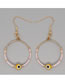 Fashion Mi-e210094f Geometric Beaded Glass Eye Stud Earrings