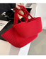 Fashion Large Red Cotton Linen Straw Large Capacity Tote Bag