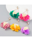 Fashion Rose Red Alloy Geometric Floral Stud Earrings