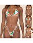 Fashion Green Nylon Halter Tie Cutout Split Swimsuit