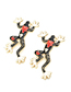 Fashion Mixed Color Alloy Drop Oil Frog Stud Earrings
