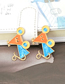 Fashion Mixed Color Alloy Drip Oil Mouse Earrings