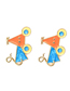 Fashion Mixed Color Alloy Drip Oil Mouse Earrings