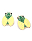 Fashion Mixed Color Alloy Drip Oil Bird Stud Earrings