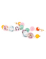 Fashion Mixed Color Geometric Print Glass Bead C-hoop Earrings