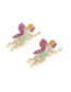 Fashion Mixed Color Alloy Diamond Flower Fairy Stud Earrings
