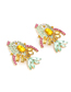 Fashion Mixed Color Alloy Diamond Clownfish Stud Earrings