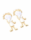 Fashion Gold Alloy Drip Oil Nurse Earrings