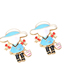 Fashion Mixed Color Alloy Drip Oil Cartoon Character Earrings