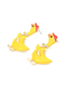 Fashion Yellow Alloy Drip Oil Cartoon Duck Earrings