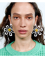 Fashion White Alloy Paint Flower Stud Earrings