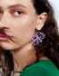 Fashion Light Purple Glass Crystal Braided Flower Stud Earrings