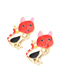 Fashion Mixed Color Alloy Drip Oil Cartoon Kitten Earrings