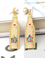 Fashion Gold Alloy Drop Oil Color Diamond Wine Bottle Stud Earrings