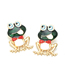 Fashion Mixed Color Alloy Drop Oil Frog Stud Earrings
