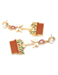 Fashion Mixed Color Alloy Drip Oil Bow Pot Earrings