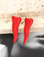 Fashion Red Alloy Drip Oil Pepper Earrings