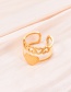 Fashion Gold Titanium Steel Cutout Heart Ring