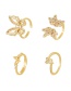 Fashion Gold-3 Bronze Zircon Butterfly Ring