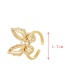Fashion Gold-4 Copper Set Zircon Heart Ring