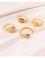 Fashion Gold-4 Bronze Zircon Snake Ring