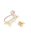 Fashion Mixed Color Alloy Diamond Cake Little Mouse Asymmetric Stud Earrings