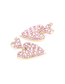 Fashion Mixed Color Alloy Diamond Heart Pearl Stud Earrings