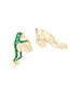 Fashion Green Alloy Drop Oil Saxophone Frog Stud Earrings